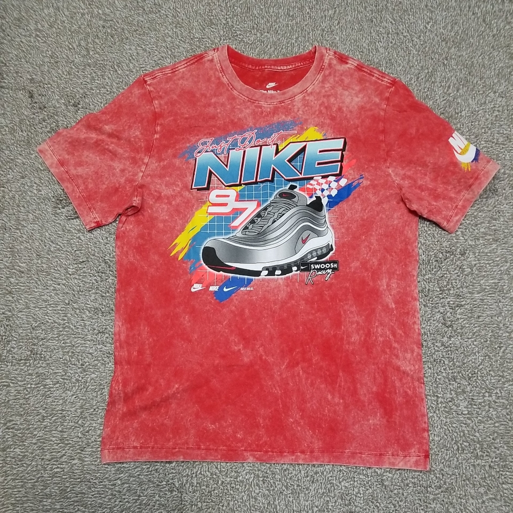 Nike Size Large Men NSW Tie Dye Air Max 97 Silver Bullet Racing Shirt DR8000-657